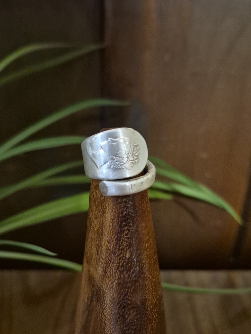 Silver Plate Spoon Ring with Queen Elizabeth the Second